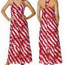 Calypso St. Barth Dresses | Calypso St. Barth For Target Dress Women's 2 Red Tie Dye Maxi Halter Racerback | Color: Pink/Red | Size: 2