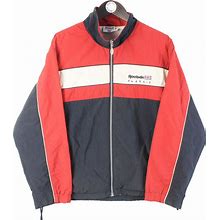 Vintage REEBOK Track Jacket Size Women's M Authentic Retro Polyester 90'S Athletic Classic Sport Clothing Basic Sportswear Navy Blue Red
