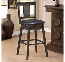 Costway 29" Swivel Bar Stool Upholstered Counter Height Bar Chair With Wood Legs