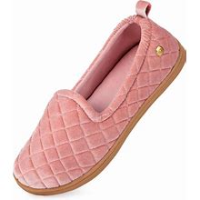 Everfoams Women's Quilted Velvet Slippers Comfy House Shoes