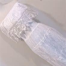 White Linen Crochet Off The Shoulder Maxi Dress New | Color: White | Size: M