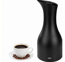 OKE Coffee Carafe (20 Oz),Thermal Coffee Carafe Double Walled Vacuum, Glass Lined Thermos,Coffee Carafes For Keeping Hot And Coffee Dispenser (Black