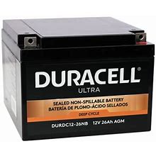 Duracell Ultra 12V 26AH Deep Cycle AGM Sealed Lead Acid (SLA) Battery With M6 Nut And Bolt Terminals - SLA Batteries