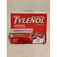 3X Tylenol Extra Strength Dissolve Pack For Adults Berry 32 Packets