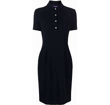 Ralph Lauren Collection - Tailored Collared Midi Dress - Women - Wool/Spandex/Elastane - 10 - Blue