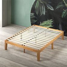 Wayfair Jowita Moiz Wood Platform Bed Frame/Wood Slat Support/No Box Spring Needed/Easy Assembly Wood/Metal In Brown | 14 H X 38 W X 74.5 D In