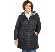L.L.Bean Plus Size Ultralight 850 Down Hooded Coat Women's Clothing Black : 1X