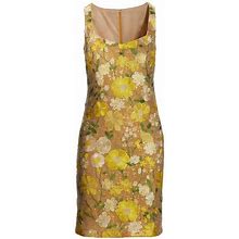 Boston Proper - Floral Embroidered Sequin Sheath Dress Yellow - 16