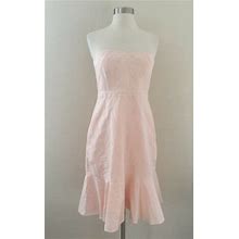 Jcrew Petite Strapless Ruffle-Hem Dress Faille Pink 4P G4600 Spring