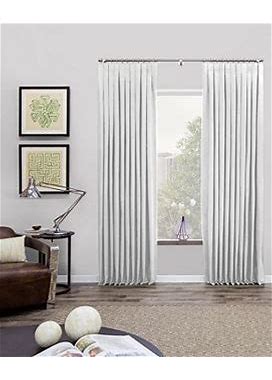 Custom Inverted Pleat Curtains & Drapes. Material: Vitela, Color: White