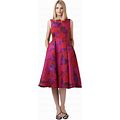 Adrianna Papell Dresses | Adrianna Papell Tea Length Floral Dress Size 6 | Color: Purple/Red | Size: 6