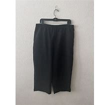 Bend Over Elastic Waist Black Pull On Dress Slacks Pockets - Size 18 W