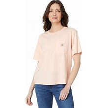 Carhartt Loose Fit Lightweight Short Sleeve Crew Neck T-Shirt Women's Clothing Tropical Peach : LG