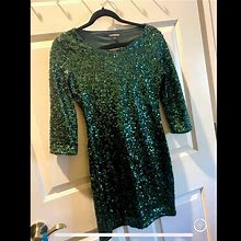 Express Dresses | Express Emerald Green Sequin Dress | Color: Green | Size: 0