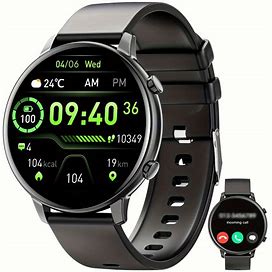 Smart Watch Fitness Tracker For Android Ios Mobile Phones, Sports Running Digital Watch With Sedentary Reminders, Music Control,Black,Must-Have,Temu
