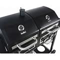 Outdoor Cooking Dual Fuel Gas & Charcoal Combo Grill, Black With Stainless