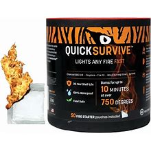 Quicksurvive Fire Starter 50 Pack 100% Waterproof Proprietary Paraffin