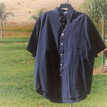 Tommy Hilfiger Shirts | Like New Th Golf Ss Button Silk Blend Shirt L | Color: Blue | Size: L