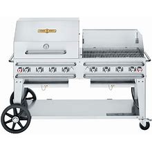 Crown Verity CV-RCB-60RWP Liquid Propane 60" Pro Series Outdoor Rental Grill With RWP Roll Dome / Wind Guard Package