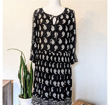The Limited Boho Casual Paisley Dress Size Small - Women | Color: Black | Size: S