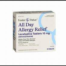 Foster & Thrive 10 Mg Loratadine All Day Allergy Relief - 70 Ct