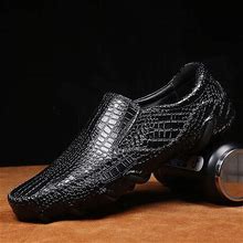 Men's Loafers & Slip-Ons Casual Shoes Retro Dress Loafers Handmade Shoes Walking Casual Daily Party & Evening Cowhide Height Increasing Loafer Black B