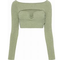 Nanushka Marnin Terry-Cloth Knitted Top - Green