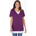 Plus Size Women's Layered-Look Tunic By Woman Within In Plum Purple (Size 4X)