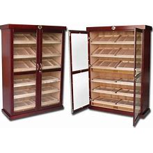 Prestige Bateman Humidor | Spanish Cedar Shelves Cabinet | Humidity Controlled | Dark Cherry Finish | High Capacity