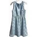 Ann Taylor Womens Lace Fit And Flare Dress Size 6 Petite Blue