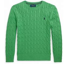 Ralph Lauren Cable-Knit Cotton Sweater - Size L In Tiller Green