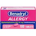 Benadryl Ultratab Allergy Relief Tablets - Diphenhydramine - 100Ct