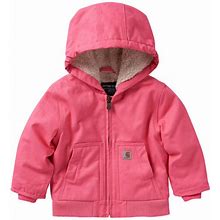 Carhartt Canvas Insulated Hooded Active Jacket For Toddlers - Pink Lemonade - 3T