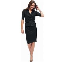 Jessica London Women's Plus Size Peplum Lace Dress - 30 W, Black