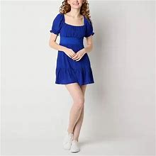 Speechless Juniors Short Sleeve Fit + Flare Dress | Blue | Juniors Small | Dresses Fit + Flare Dresses | Spring Fashion | Easter Fashion