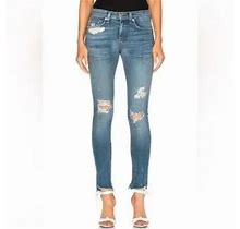 Rag & Bone Jeans | Womens Rag & Bone Blue Commodore Raw Hem 10 Inch Skinny Denim Jeans 25 | Color: Blue | Size: 25