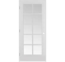 Trimlite 2668138-1310CLETRH15714 30" By 80" 10 Clear Glass Lite Right Handed Ovolo Edge Interior French Door With Satin Nickel Hinges And 7-1/4" Door