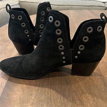 Sam Edelman Shoes | Sam Edelman Black Suede Boots | Color: Black | Size: 6.5