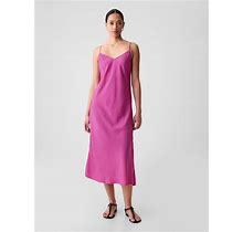 Women's Slip Midi Dress By Gap Budding Pink Lilac Petite Size XS