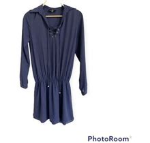 Atina Cristina Long Sleeve Lace Up Dress Cinched Waist Size Xs