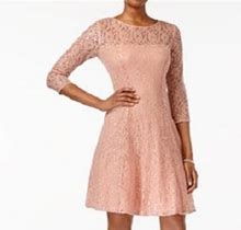 S.L. Fashions Dresses | S.L Faded Rose Lace Sequined Illusion A- Line Pin | Color: Pink | Size: 12