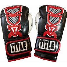 Title Boxing Apollo Infused Foam Training Gloves 12 OZ Black Red White Blue Used