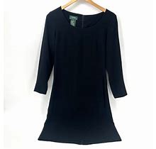 Vintage Lauren Ralph Lauren Women's Dress Size 8 Black Lined Classic LBD Midi