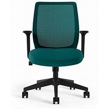 Union & Scale Essentials Ergonomic Fabric Swivel Task Chair, Teal (UN60410) | Quill