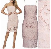 Bardot Women's Size 6 Pink Rose Lina Lace Cocktail Dress, Strapless