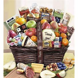 Thank You Fruit & Sweets Gift Baskets Deluxe By 1-800 Baskets