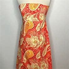 Moda International Dresses | Moda International Paisley Print Strapless Tie Back Dress S | Color: Orange/Red | Size: S