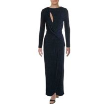 Dress The Population Women's Naomi Metallic Long-Sleeve Twist Gown Size M