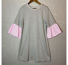 Luxology Womens Sweatshirt Dress 3/4 Bell Sleeve M Country Chic Knee Length