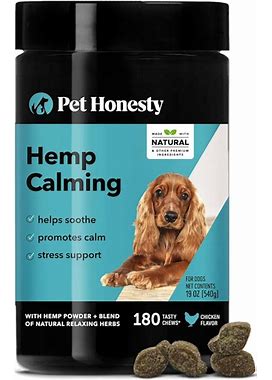 Pet Honesty Hemp Calming Chicken Soft Chews For Dogs, Count Of 180